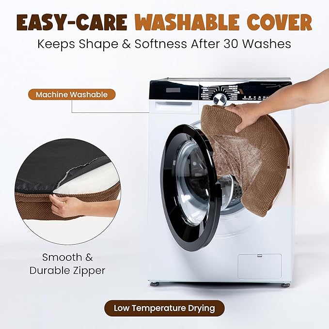 Orthopedic Dog Bed for Extra Large Dogs – XL Size 48"x36" Washable Bolster Couch, Extra-Thick 3.6" Foam Oval Pad Fits Dog Curve, Washable Removable Calming Plush Cover, Cozy Pet Sofa Bed