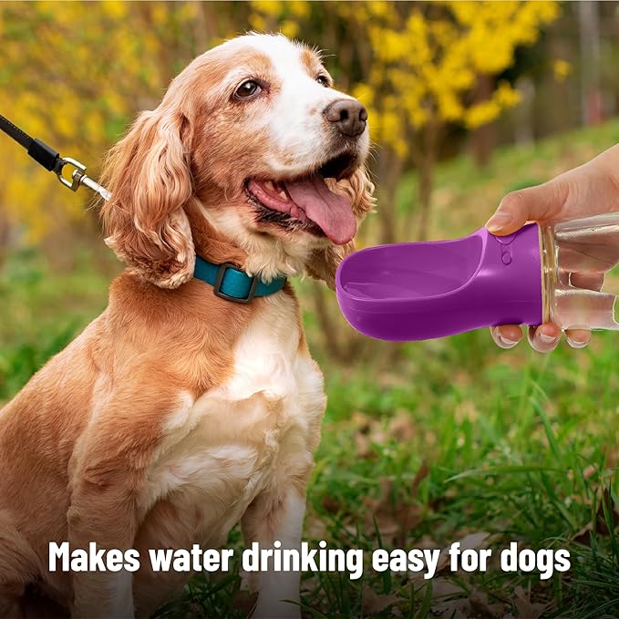 Mr. Pen Portable Dog Water Bottle, 19 oz, Large, Purple, Travel Dog Water Bottle Dispenser, Not Dishwasher Safe