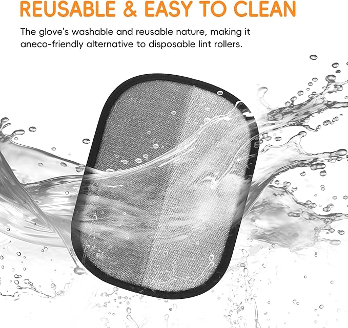 Electrostatic Pet Hair Remover Glove, Reusable Pet Hair Removal Glove for Dog & Cat Grooming, Double Sided Static Pet Hair Fur Remover Tool Mitt Gloves, Pet Hair Cleaning Glove for Dogs & Cats (2PCS)