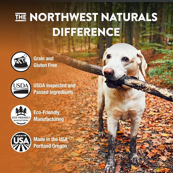 Northwest Naturals Freeze-Dried Turkey Dog Food - Bite-Sized Nuggets - Grain-Free, High-Protein Diet, Human-Grade Pet Food, Limited Ingredients, All Natural, Healthy & Nutritious - 12 Oz (Pack of 2)