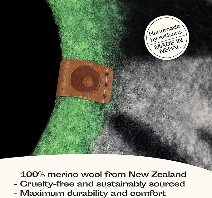 MEOWFIA Cat Cave – Premium Felt Cat Bed for Indoor Cats, Handmade 100% Merino Wool (Vivid Shades) (Large, Shining Tiger)