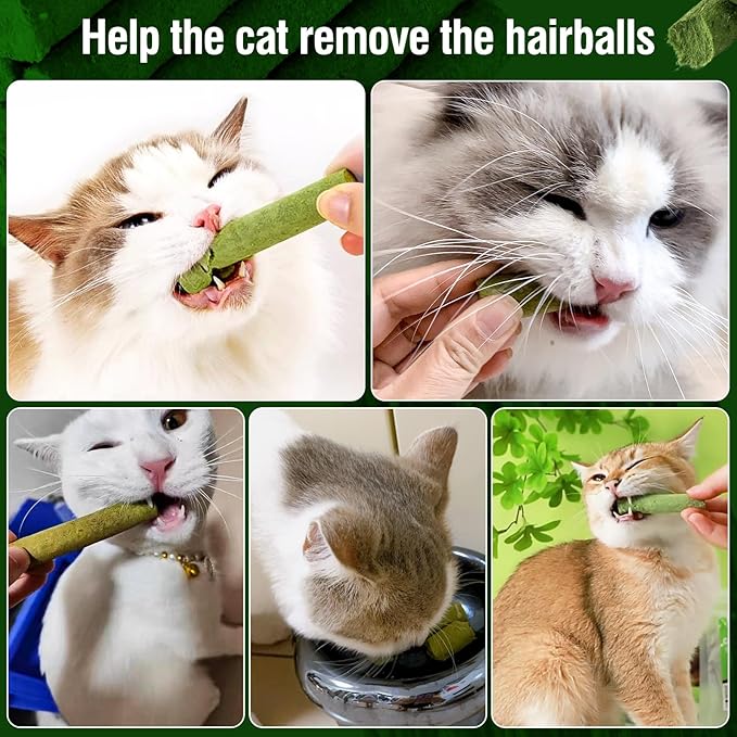 120g/4.23oz Cat Grass Teething Stick Hairballs,Chew Sticks for Cats,Catnip Toys Sticks Indoor Kitten Chew Stick