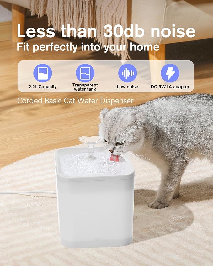 Automatic cat Feeder and Water Fountain,4L WiFi Dry Auto Pet Food and 2.2L Water Dispenser Set,Small Timed Self Feed Smart APP Feeding Stainless Steel Bowl(White)