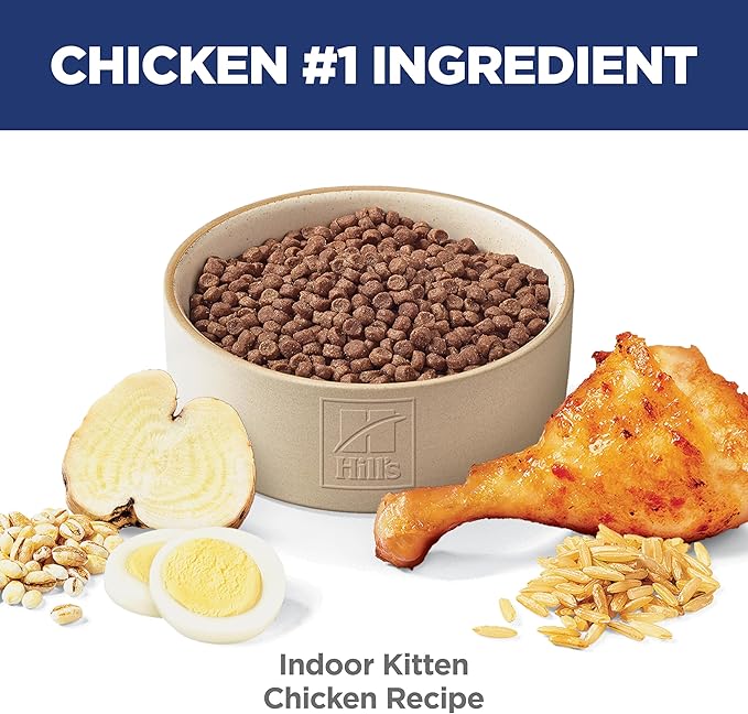 Hill's Science Diet Indoor, Kitten, Easy Litter Box Cleanup, Dry Cat Food, Chicken Recipe, 7 lb Bag