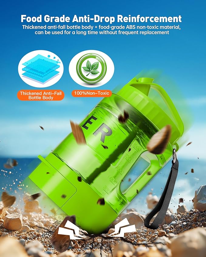 Portable Dog Water Bottle Bowl - 77 oz Travel Water Bowl Dispenser for Dogs Leak Proof, Suitable for Large Pet Drinking, A Must Have for Outdoor, Camping, Walking, Beach, Hunting Other Scenes (Green)