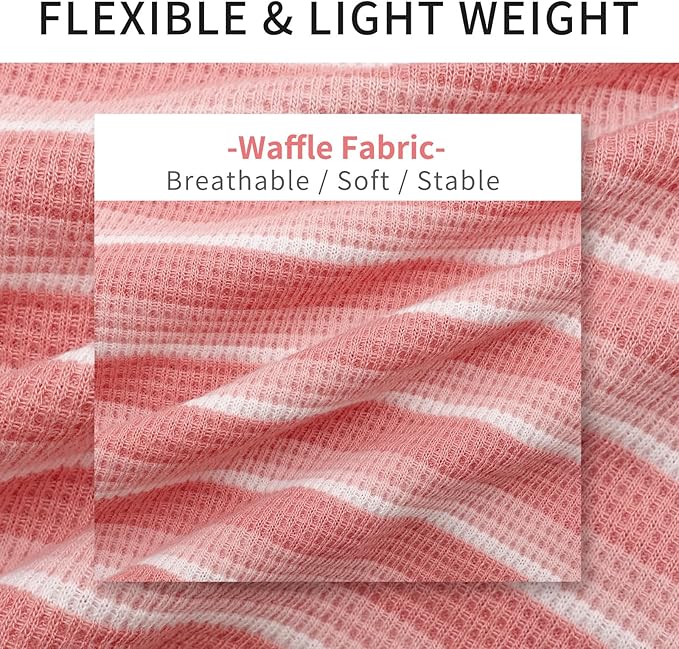 KYEESE 2Pack Waffle Dog Shirts Stretchy T-Shirts Lightweight Tank Top Sleeveless Striped Vest Breathable Pet Tee, XX-Large, Pink+Striped