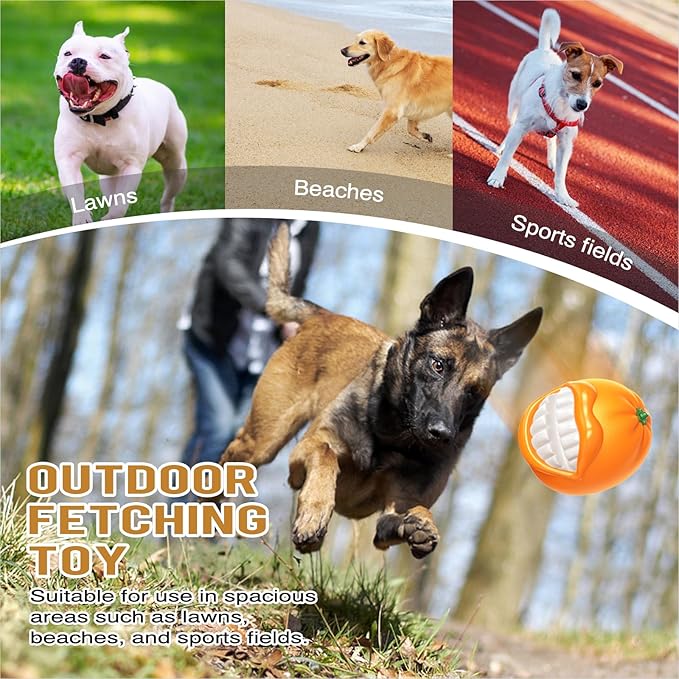 LiuMelinda Dog Chew Toys for Aggressive-Chewers - Indestructible Dog Toy for Aggressive Chewer,Tough Chew Toys for Dogs (Rubber Orange)