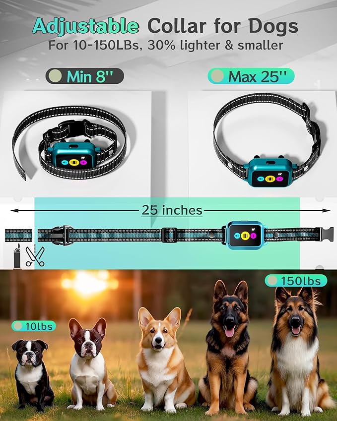 Dog Training Collar with Remote 2 Dogs - 4200FT Step Counter & Smart Color Screen Dog Collar with 5 Modes, IP67 Waterproof Rechargeable E-Collar for Large Medium Small Dogs
