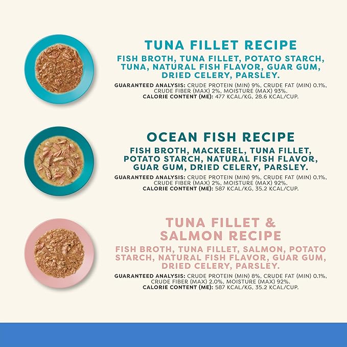 Applaws Natural Wet Cat Food in Gravy, Limited Ingredient, Grain-Free, No Artificial Cat Food Cups, Fish Selection in Gravy (8x 2.12 oz Cups)