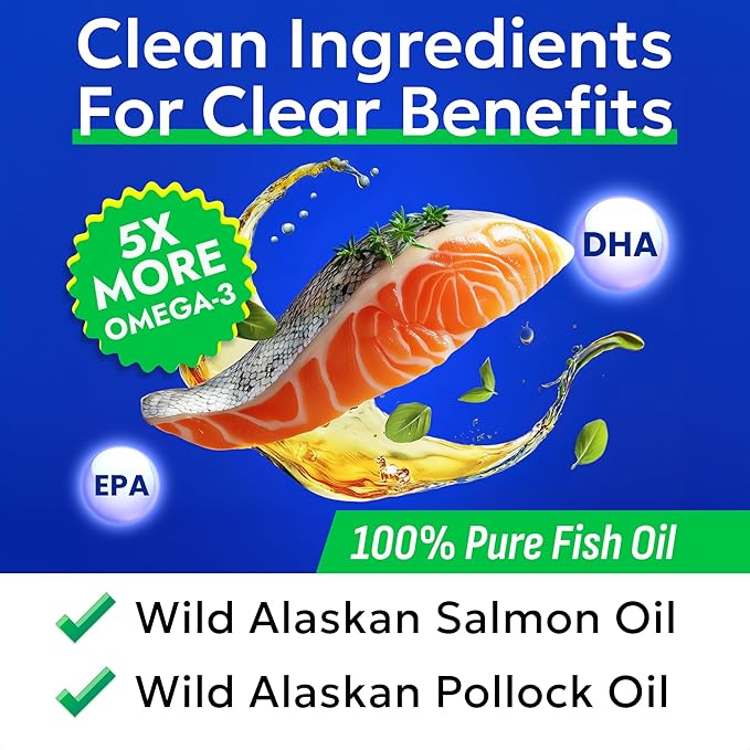 Bark&Spark Fish Oil for Dogs - Natural Omega-3 - Skin & Coat Support - Liquid Food Supplement for Pets - Natural EPA + DHA Fatty Acids for Joint Function, Immune & Heart Health 32oz - Salmon