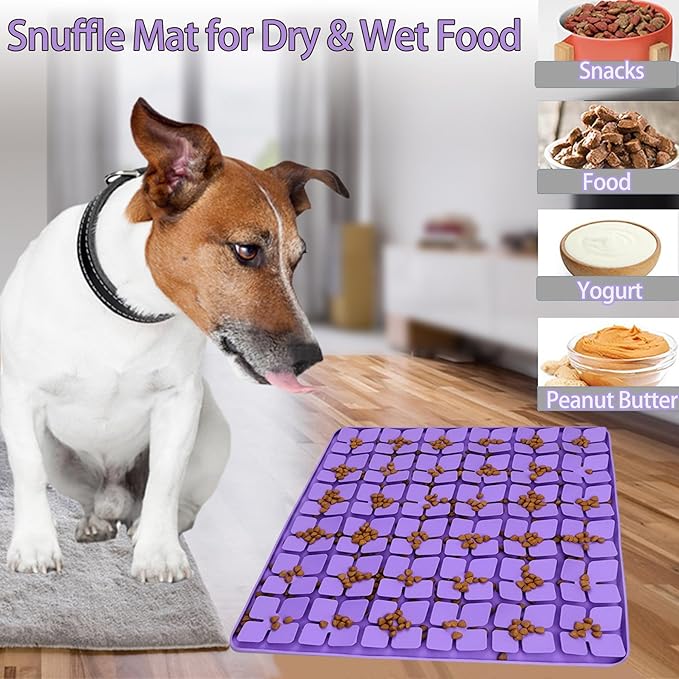 Silicone Snuffle Mat for Large Dogs,Slow Feeder Lick Mat for Pet Slow Down Eating,Encourages Natural Foraging Skill,Relieving Stress,Interactive Feed Game Toy for All Breed Dogs