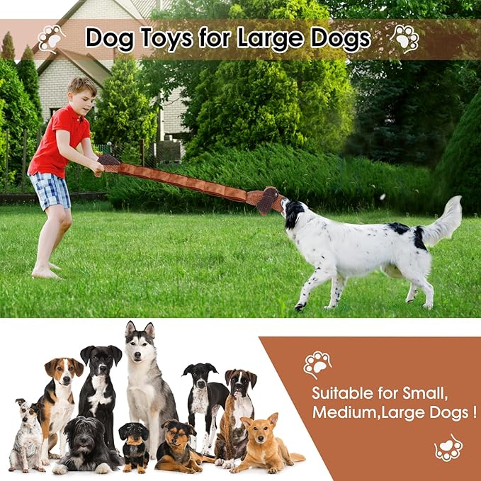 Dog Toys Plush Large Dogs with Squeaky and Crinkle Paper, Tug of War Pet Toys, Interactive Puppy Chew Toys for Small, Medium and Large Dogs