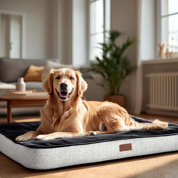 Deconovo Orthopedic Dog Bed for Medium & Large Dogs – Supportive Memory Foam with Washable Cover, Non-Slip Base – Comfort for Senior, Arthritic & Active Pets, Dark Grey, 36" Lx27 Wx3 Th