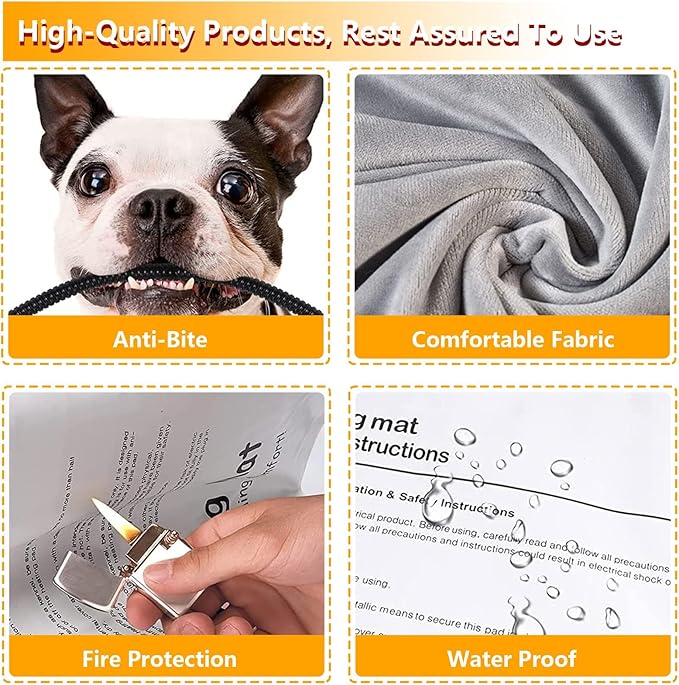 TJOY Pet Heating Pad Electric Heating Pad for Dogs and Cats Indoor Warming Mat Heated Pet Bed with Auto Power Off (Large: (32''x20''))