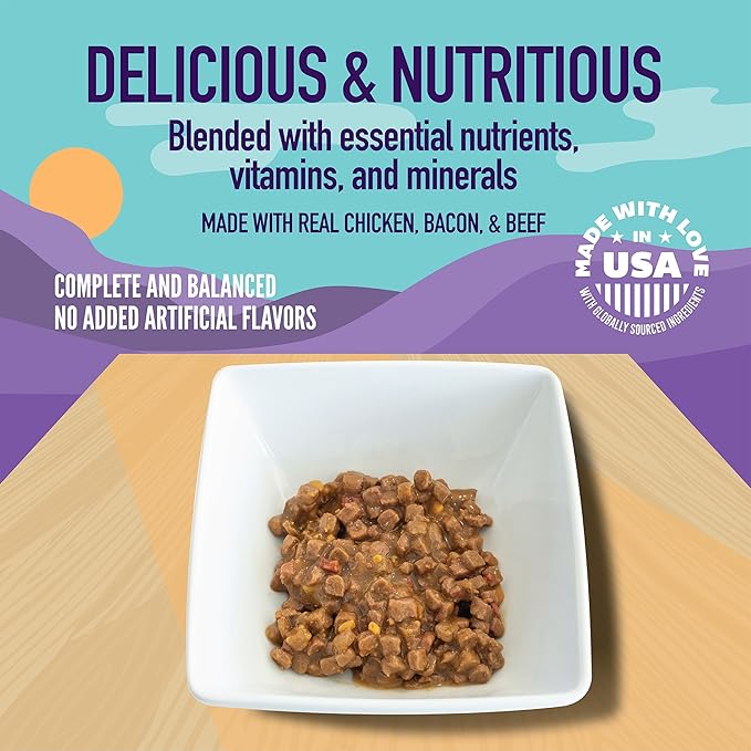 A Strong Heart Wet Dog Food, Bacon Cheeseburger Flavor in Gravy - 5.5 oz Cans (Pack of 24), Made in The USA with Real Beef