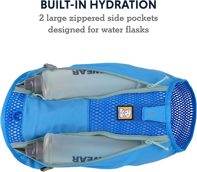 Ruffwear, Trail Runner Running Vest, with Hydration Bladder, Blue Pool, X-Small