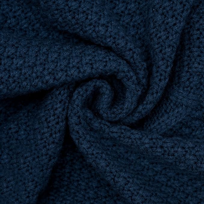 cyeollo Dog Sweaters for Medium Dogs Boy, Stretchy Warm Turtleneck Doggy Clothes for Fall Winter, Thermal Knit Pet Apparel with Sleeves, Navy XL