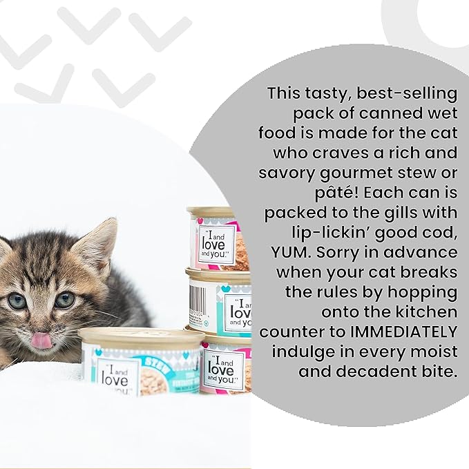 I and love and you Wet Cat Food - Oh My Cod Pâté - Cod Recipe, Grain Free, Filler Free, 3oz Pack of 24 Cans