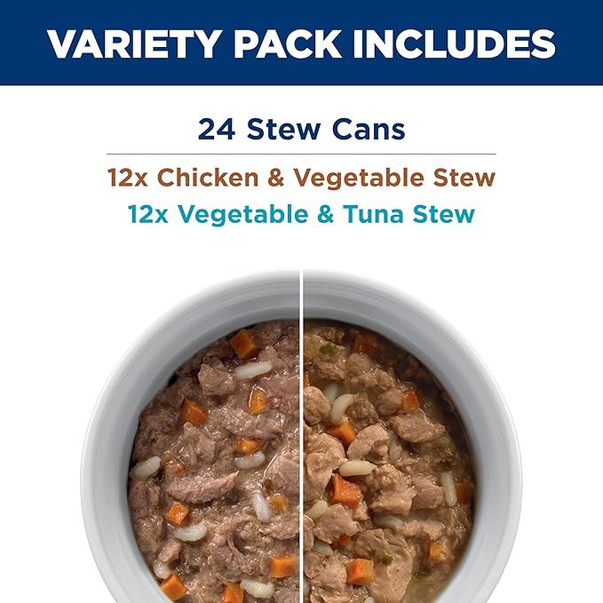Hill's Prescription Diet k/d Kidney Care Stew Variety Pack Canned Cat Food, 2.9 oz., Count of 24