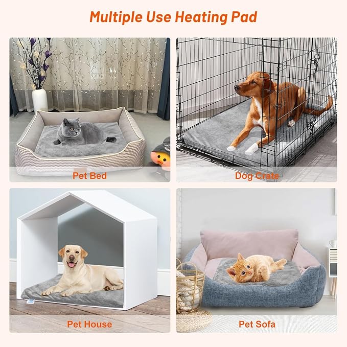 Pet Heating Pad for Cats Dogs, Electric Cat Heating Pad Indoor with Timer, 9 Level Temperature Dog Heating Pad Waterproof Heated Dog Pad Mat for Puppy Dog Cat (28.0x18.0 inch)