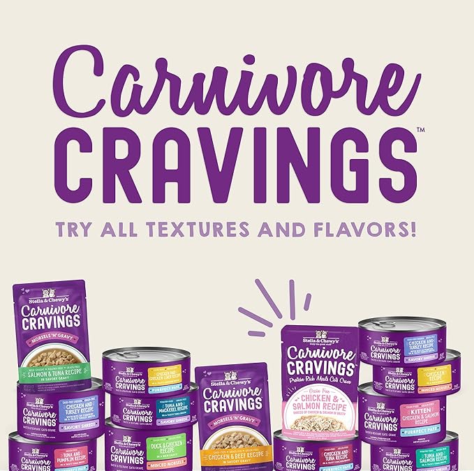 Stella & Chewy's Carnivore Cravings Purrfect Paté - Premium Grain-Free Wet Cat Food - 6 Flavor Variety Pack - High Protein with Bone Broth - Perfect for Picky Eaters - 2.8oz Cans (12 Pack)