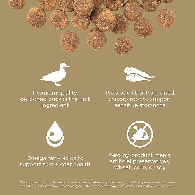 Go! Solutions Sensitivities Limited Ingredients, Grain-Free Dry Dog Food, Duck Recipe for Sensitive Stomach, 3.5 lb Bag