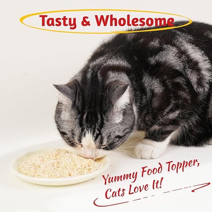 Just Try 8 OZ Fish Roe Freeze Dried Cat & Dog Food Toppers Mixers Grain Free Cat Treats for Indoor Cats Low Calorie Real Chicken Egg Yolk Omega 3 Supports Skin & Coat Health