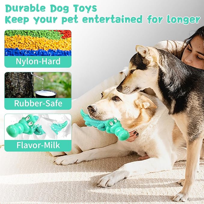 Large Dog Chew Toys for Aggressive Chewers: Almost Indestructible Dog Toy to Keep Them Busy & Reduce Boredom-Gift Toys for Small Medium, Large Breed