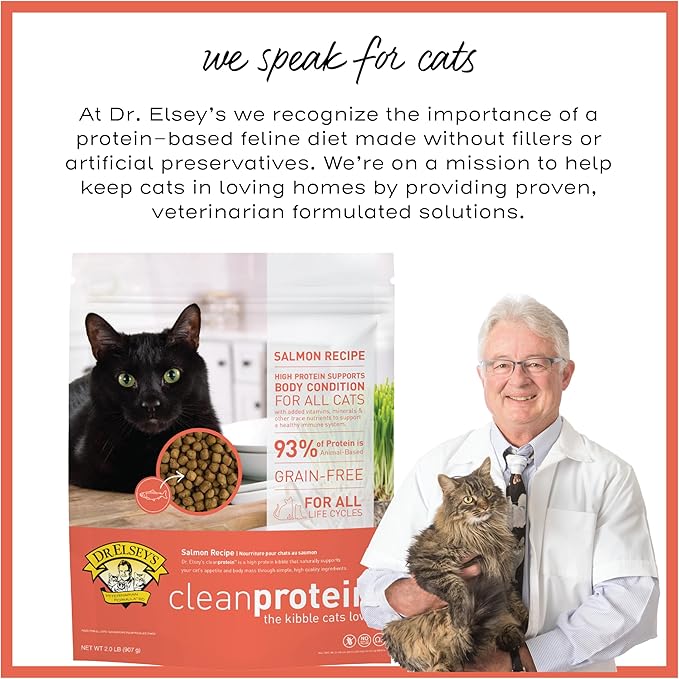 Dr. Elsey's Cleanprotein Salmon Formula Dry Cat Food, 6.6 Lb