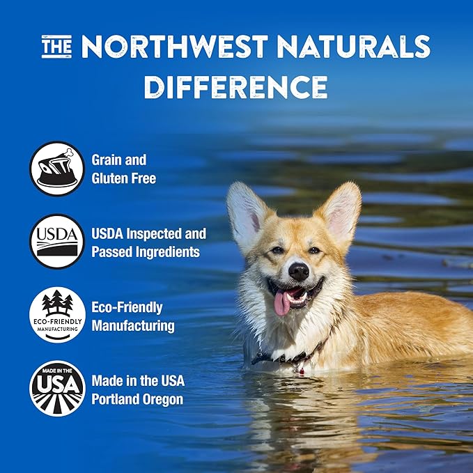 Northwest Naturals Freeze-Dried Beef & Trout Dog Food - Bite-Sized Nuggets - Grain-Free, High-Protein, Raw Diet, Human-Grade Ingredients, All Natural, Omega-3 for Skin & Coat, Made in USA, 12 Oz