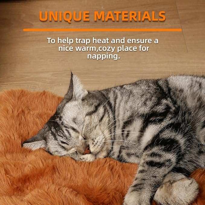 Self Warming Cat Mat Self Heating Cat Bed 24" x 18" Thermal Cat Mat Extra Warm Dog Bed Cat Beds for Indoor and Outdoor Cats Pet Heating Pad for Kittens Small Puppy Pets with Washable Removable Cover