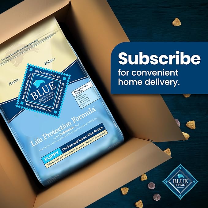 Blue Buffalo Life Protection Formula Puppy Dry Dog Food with DHA and ARA, Made with Natural Ingredients, Chicken & Brown Rice Recipe, 34-lb Bag