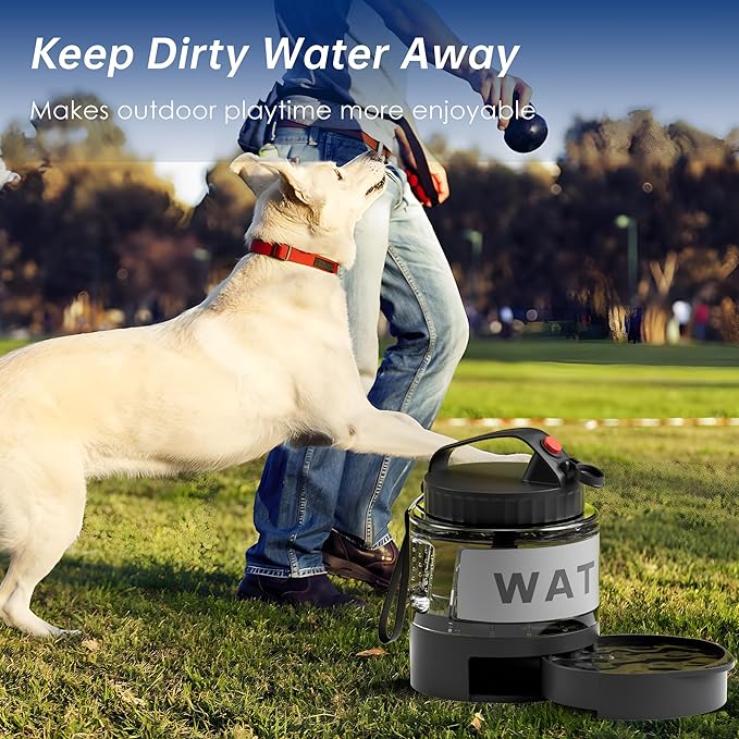 Portable Dog Water Bottle, 54oz Large Travel Water Bowl Dispenser for Dogs Camping Beach Walking Essentials, Big Portable Travel Water Bowl and Beach Accessories for Dogs,, Bpa Free, Safe and Durable