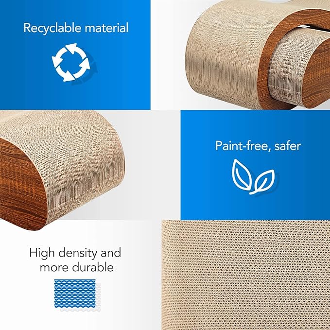 2 in 1 Cat Scratch Pads, Cat Scratcher, Durable Board Pads Prevents Furniture Damage,Large,Wood
