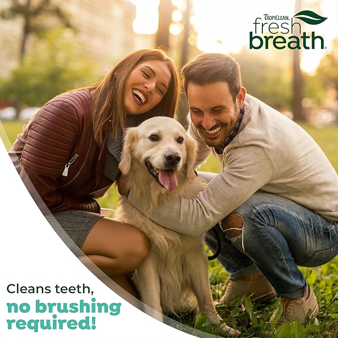 TropiClean Fresh Breath Dog Toothpaste for Teeth Cleaning, Breath Freshener, Easy to Use Plaque & Tartar Remover Gel, No Toothbrush Needed, 4oz.