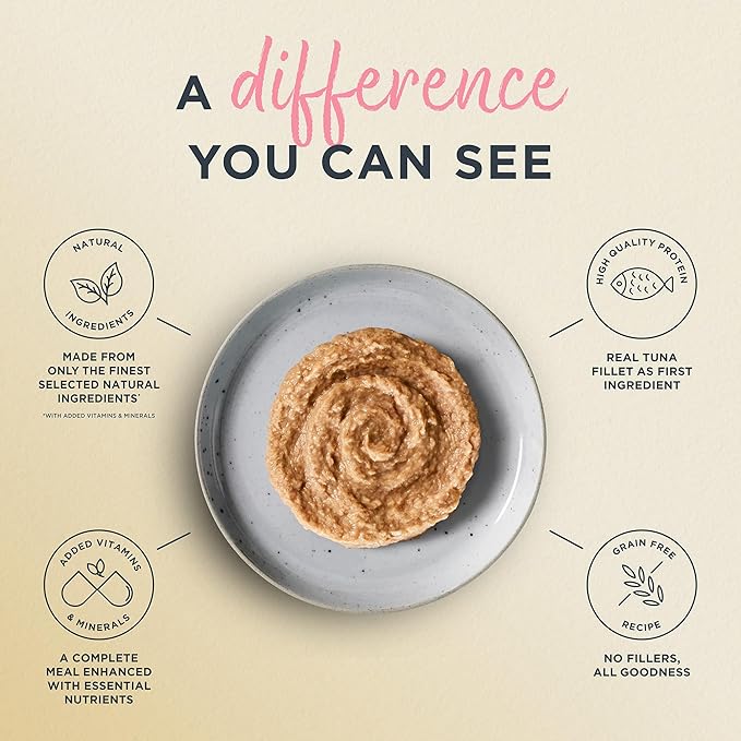 Reveal Entrées Natural Wet Cat Food Paté, Grain-Free with Added Vitamins & Minerals, Carrageenan-Free Protein, Tuna Fillet with Salmon Paté Recipe (24 x 2.47 oz Cans)