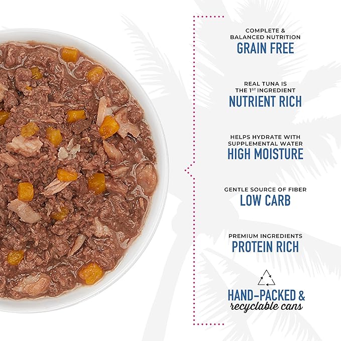Tiki Cat Aloha Friends, Tuna, Tilapia & Pumpkin, Grain-Free & High Moisture, Wet Cat Food for All Life Stages 3 oz. Cans (Pack of 12)