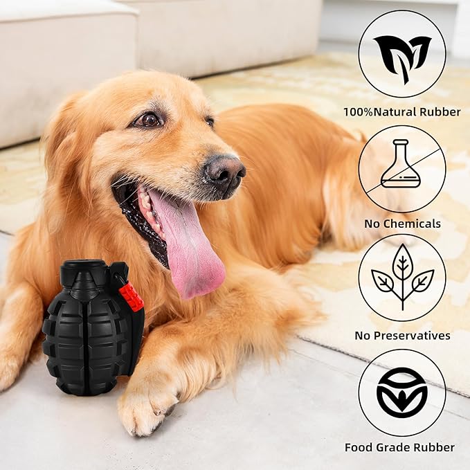 Indestructible Dog Chew Toys for Aggressive Chewers - Durable, Heavy Duty Toys for Large Dogs (Black)