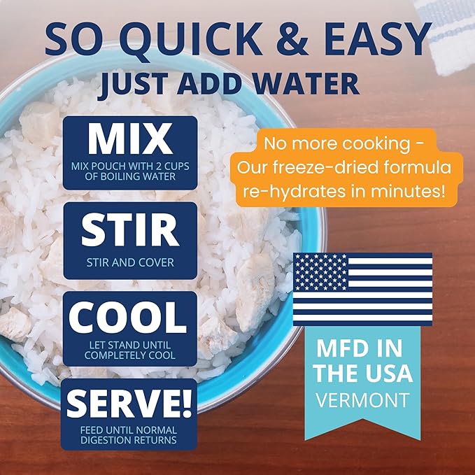 Under the Weather Bland Diet for Dogs | Easy to Digest for Sick Dogs |Always Be Ready | Contains Electrolytes - All Natural Freeze Dried 100% Human Grade Meats | 6 Pack - Rice, Chicken & Pumpkin - 6oz