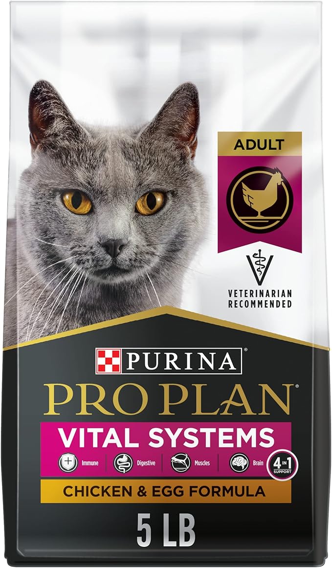 Purina Pro Plan Vital Systems Chicken and Egg Formula 4-in-1 Adult Dry Cat Food - 5 lb. Bag