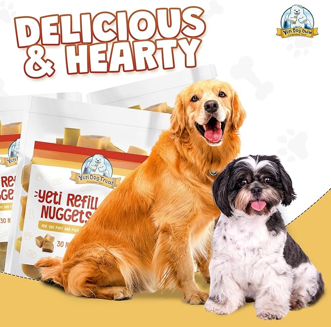 Yeti Refill Nuggets for Puff and Play Dog Toys - Natural Himalayan Yak Cheese Treats, Promotes Dental Health, Suitable for All Dogs, Ideal for Interactive Chew Toys and Dispensers, 30 Pieces, 14 Oz