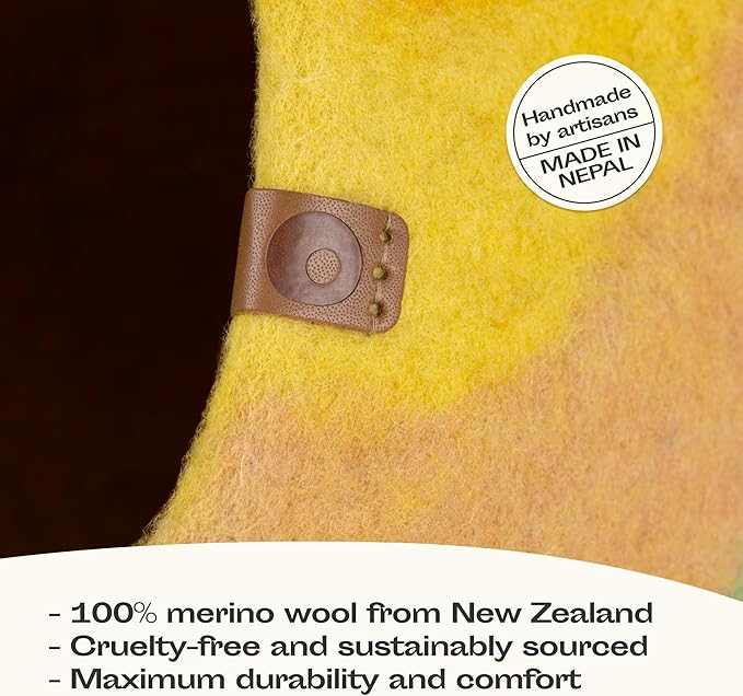 MEOWFIA Cat Cave – Premium Felt Cat Bed for Indoor Cats, Handmade 100% Merino Wool (Vivid Shades) (Medium, Tucson Sunset)