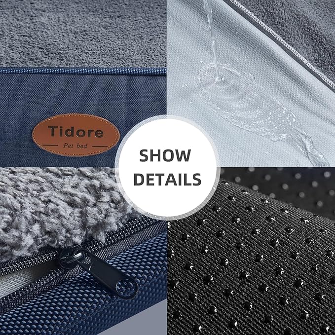 Orthopedic Dog Beds for Medium Large Dogs, Durable Egg Crate Foam Sofa Dog Bed wit Washable Removable Cover,Waterproof Lining and Nonskid Bottom,Pet Bed for Large Dogs (Mustard Yellow, X-Large)