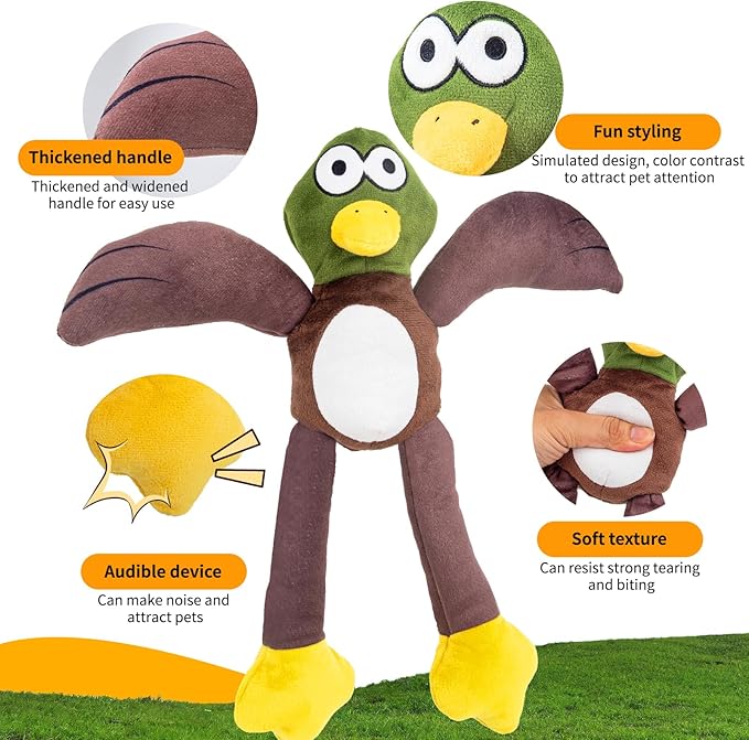 Duck Dog Toys, Squeaky Plush Dog Toy for Small, Medium, and Large Breed Dogs, Interactive Dog Chew Toys with Soft Fabric, and Puppy Toys to Keep Them Busy