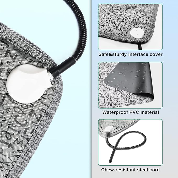 Pet Heating Pad, Electric Dog Pads for Dogs, with Anti-Chewing Coil, Automatic Start-Stop, Waterproof Cats Bed mats for Pets, Plug and Play (Letter 17inX23in)