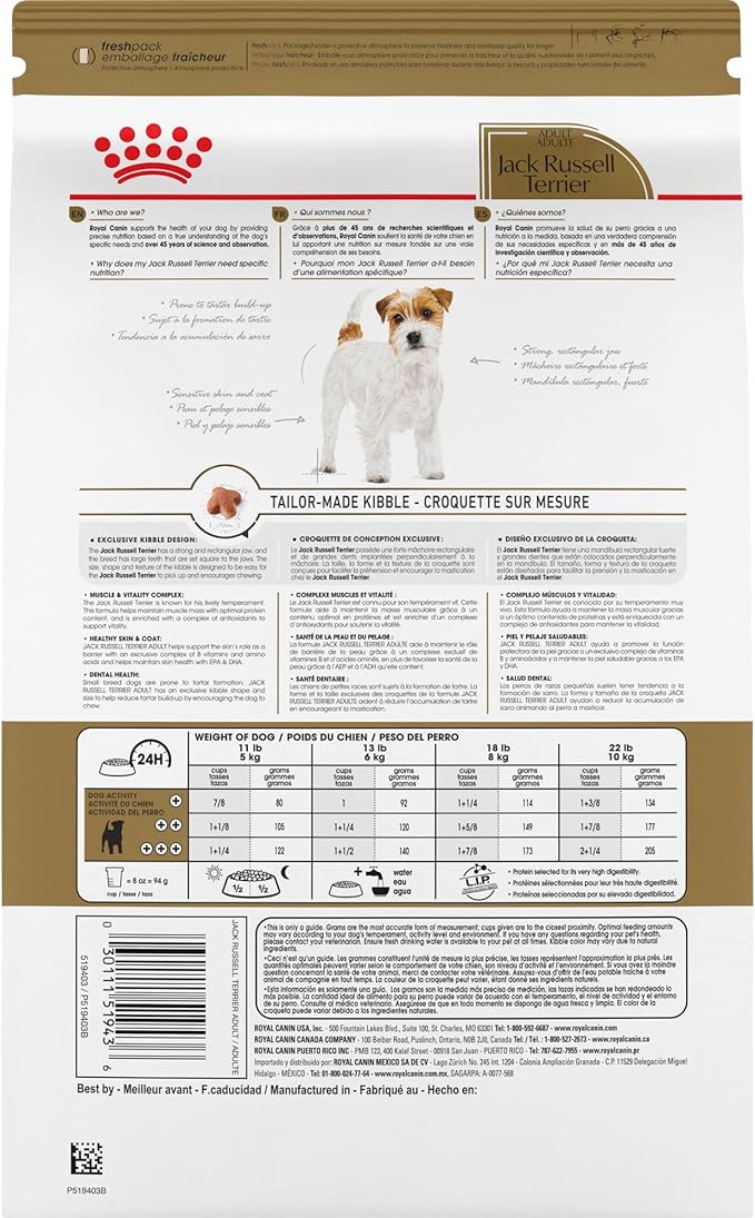 Royal Canin Jack Russell Terrier Adult Dry Dog Food, 10 lb bag