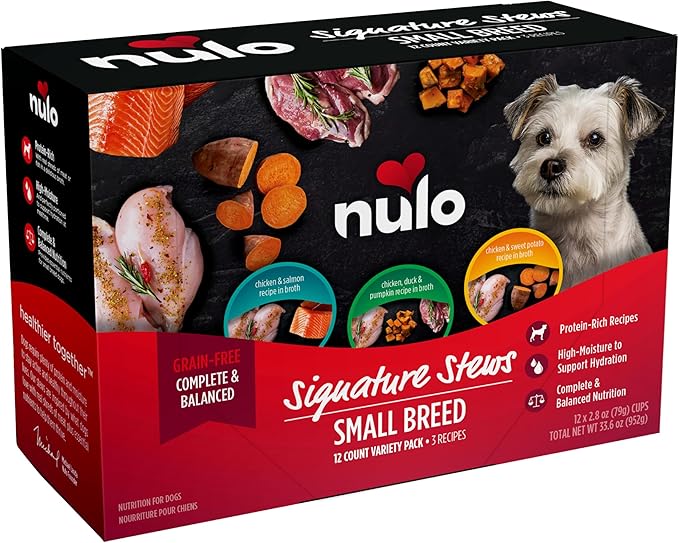 Nulo Signature Stews Variety Pack: Small Breed Wet Dog Food, 2.8 oz, Pack of 12