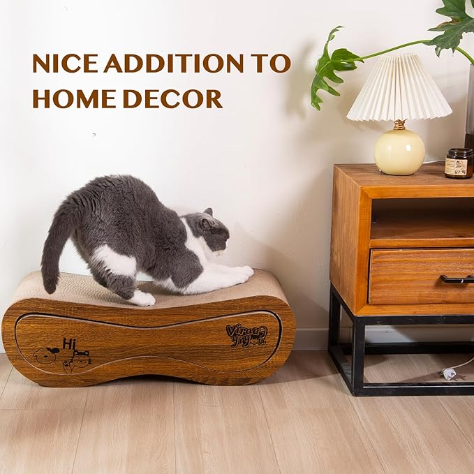 Cat Scratcher 2 in 1 Scratchers for Indoor Cats Scratching Board Cardboard, Horizontal Corrugated Scratch Pad for Cats as Beds & Furniture Reversible Sofa Scratch