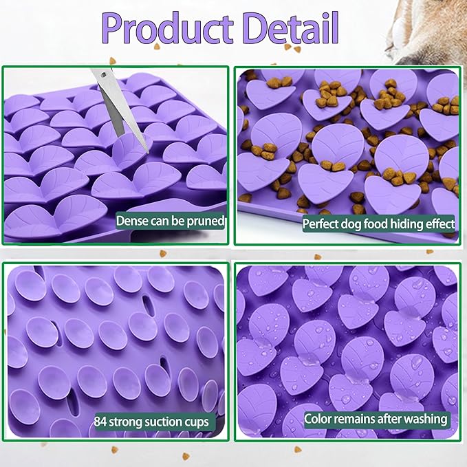 Small Silicone Snuffle Mat for Small Dogs Puppy Cat Slow Down Eating,Slow Feeder Lick Mat for Dry Wet Food for Pet Training Smell,Encourages Natural Foraging Skill,Relieving Stress