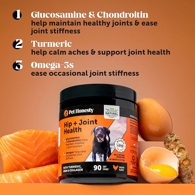 Hip & Joint Health - Glucosamine for Dogs Soft Chews, Joint Supplement for Dogs with Glucosamine Chondroitin, MSM, Turmeric, Joint Support + Mobility, May Reduce Occasional Discomfort (Chicken 180ct)